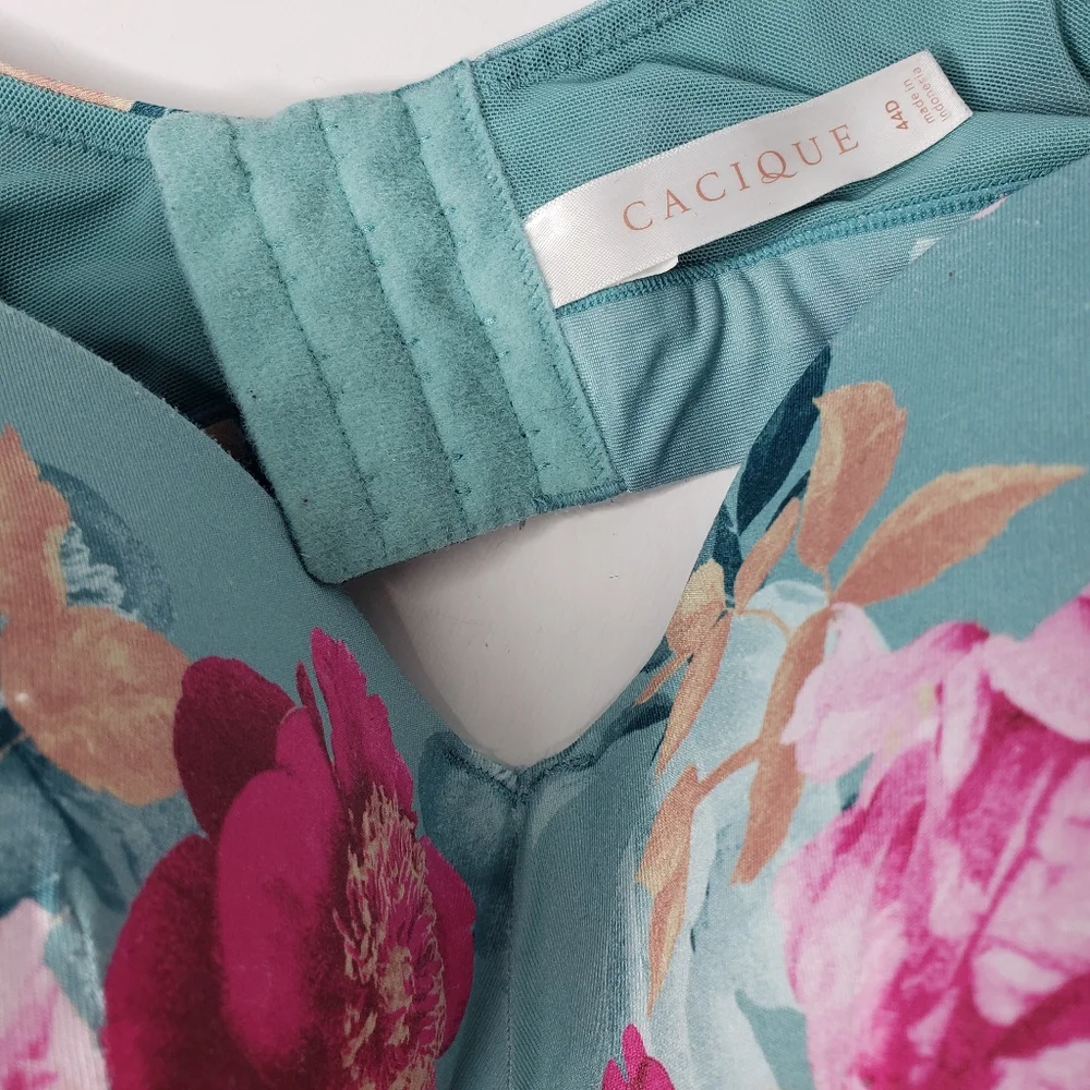 Casique Intimates Bra 44 DD Comfort Bliss Light Balconette Floral Underwire Bra